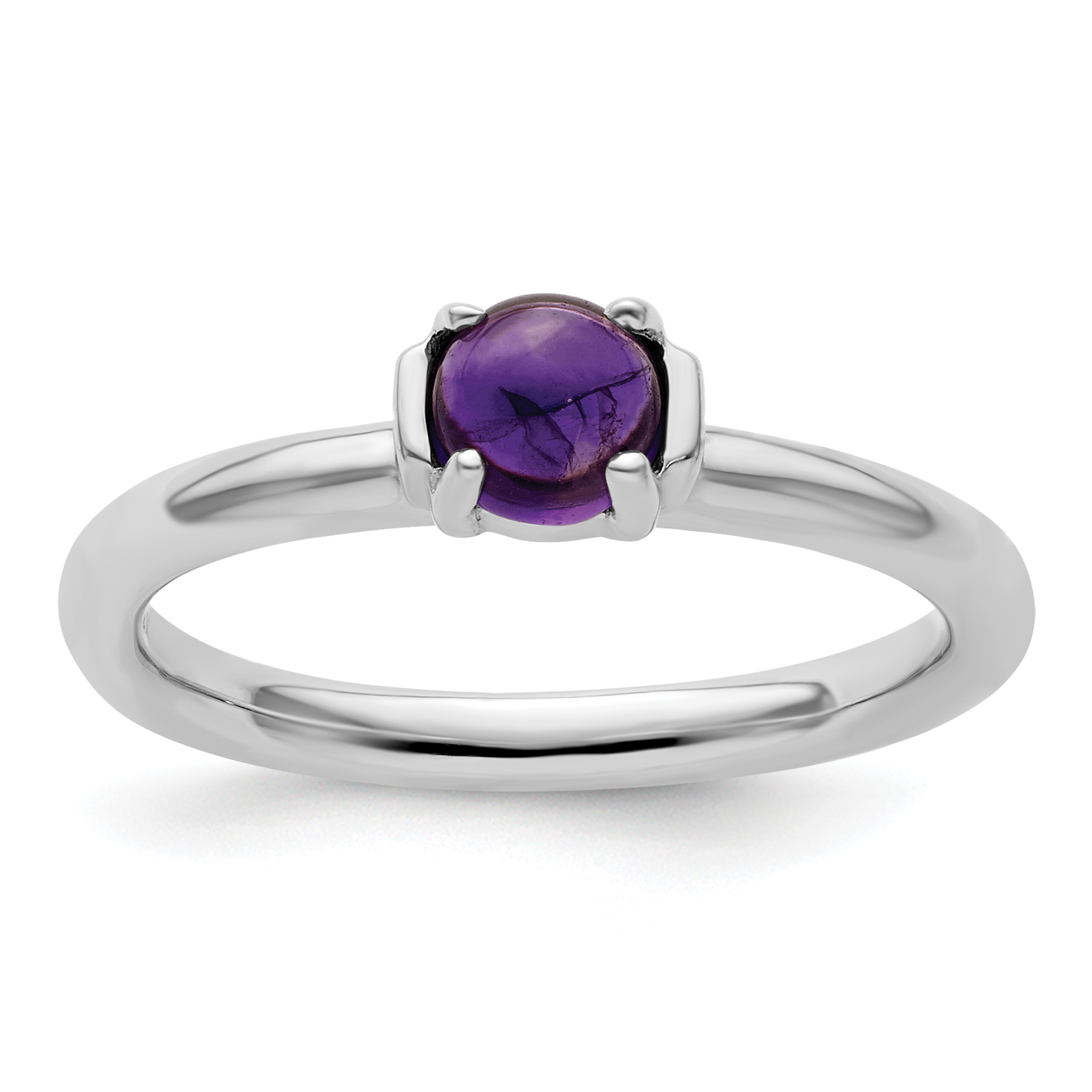 Stackable Expressions Sterling Silver Stackable Expressions Polished Amethyst Ring