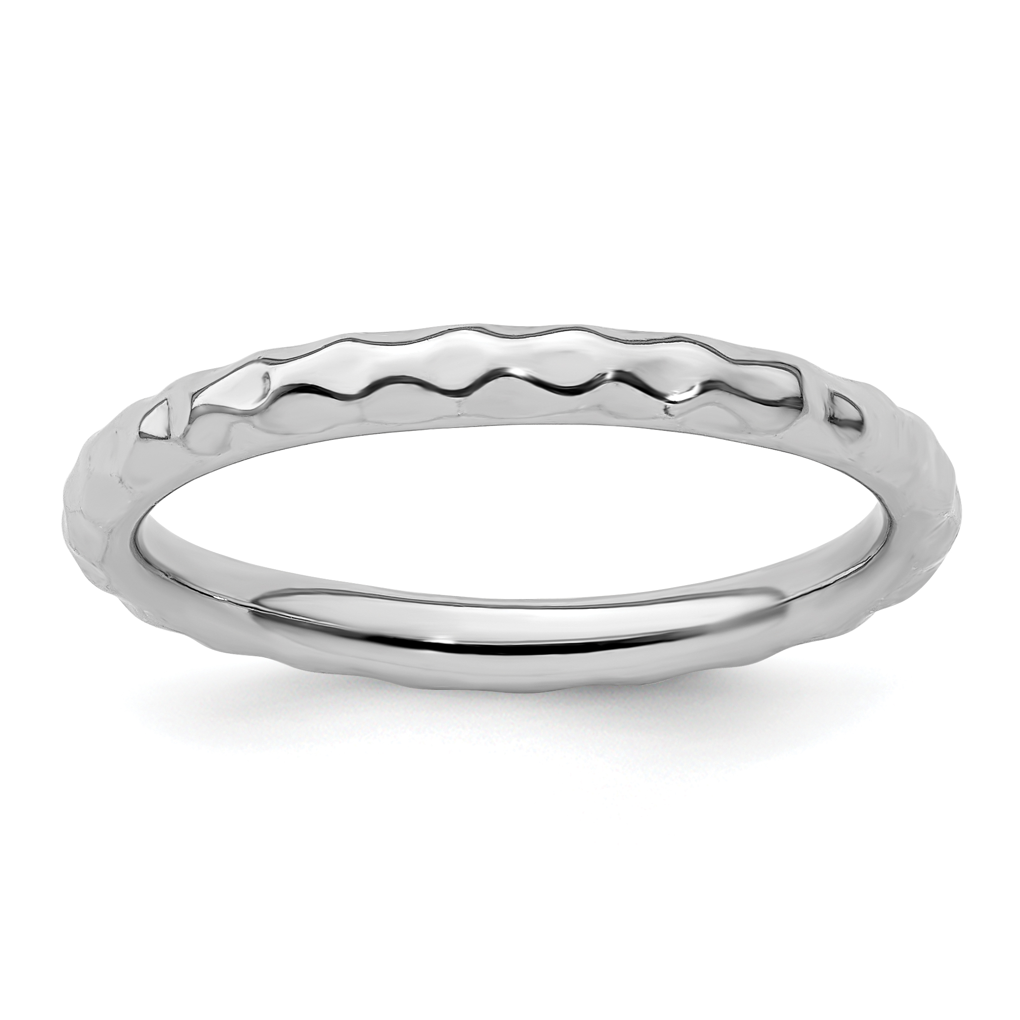 Stackable Expressions Sterling Silver Stackable Expressions Rhodium Hammered Ring