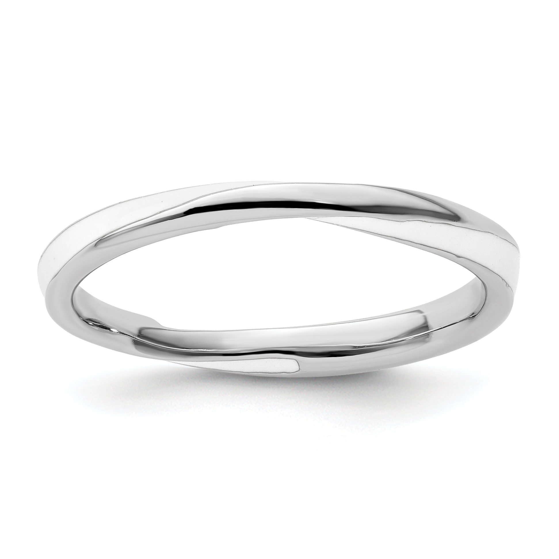Stackable Expressions Sterling Silver Stackable Expressions Twisted White Enameled Ring