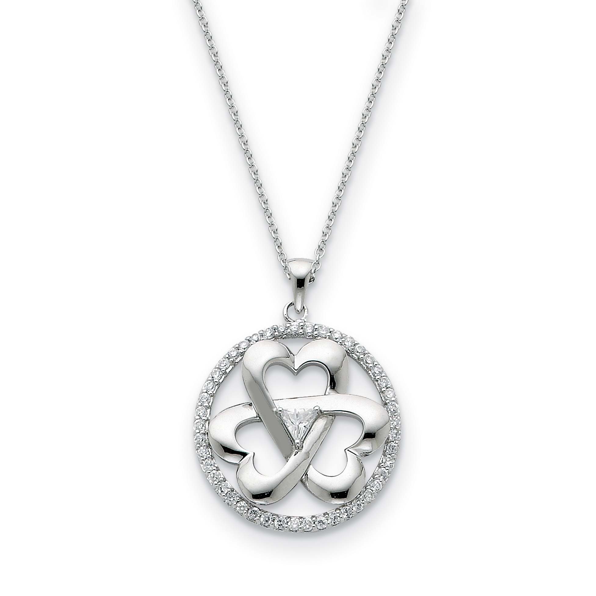 Sentimental Expressions Sterling Silver CZ Legacy Of Love 18in Necklace