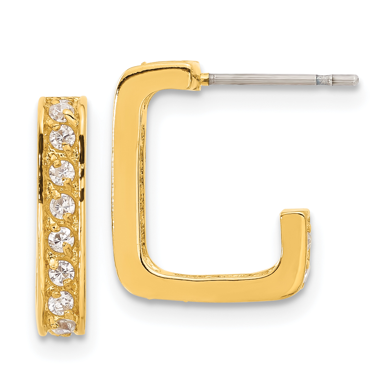 Kelly Waters Gold-plated Square Hoop CZ Earrings