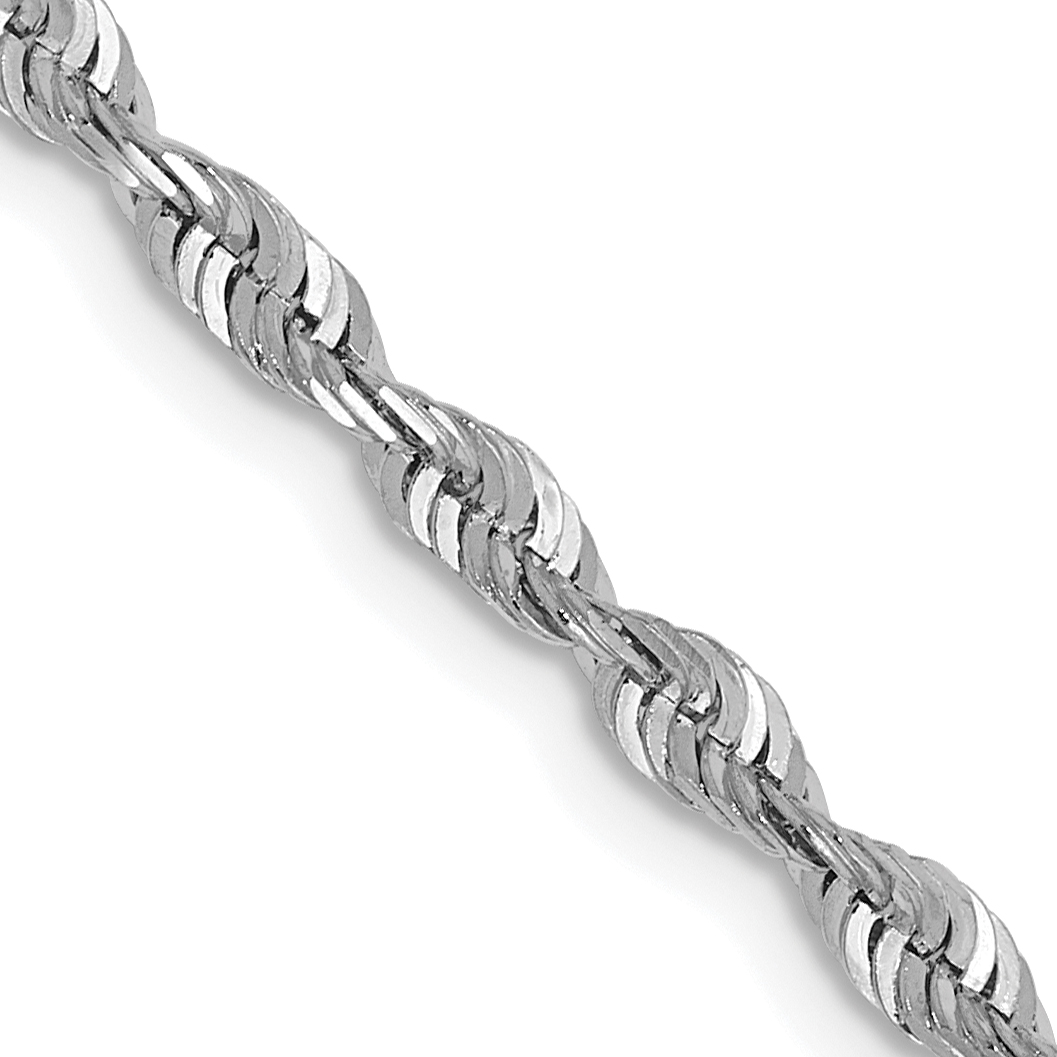 Leslie's Leslies 10K White Gold 2.9mm Diamond Cut Lightweight Rope Chain