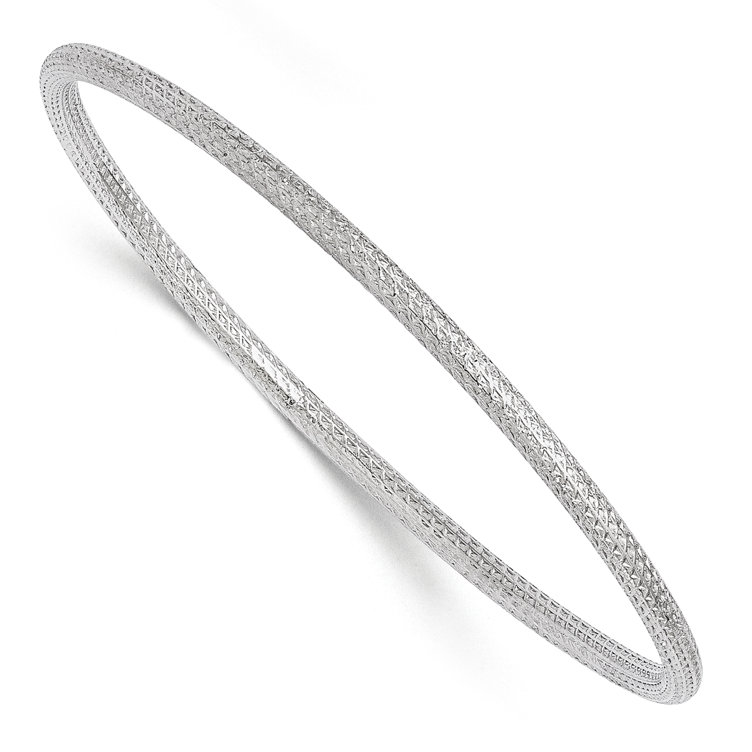 Leslie's Leslies Sterling Silver Rhodium-plated Textured Bangle