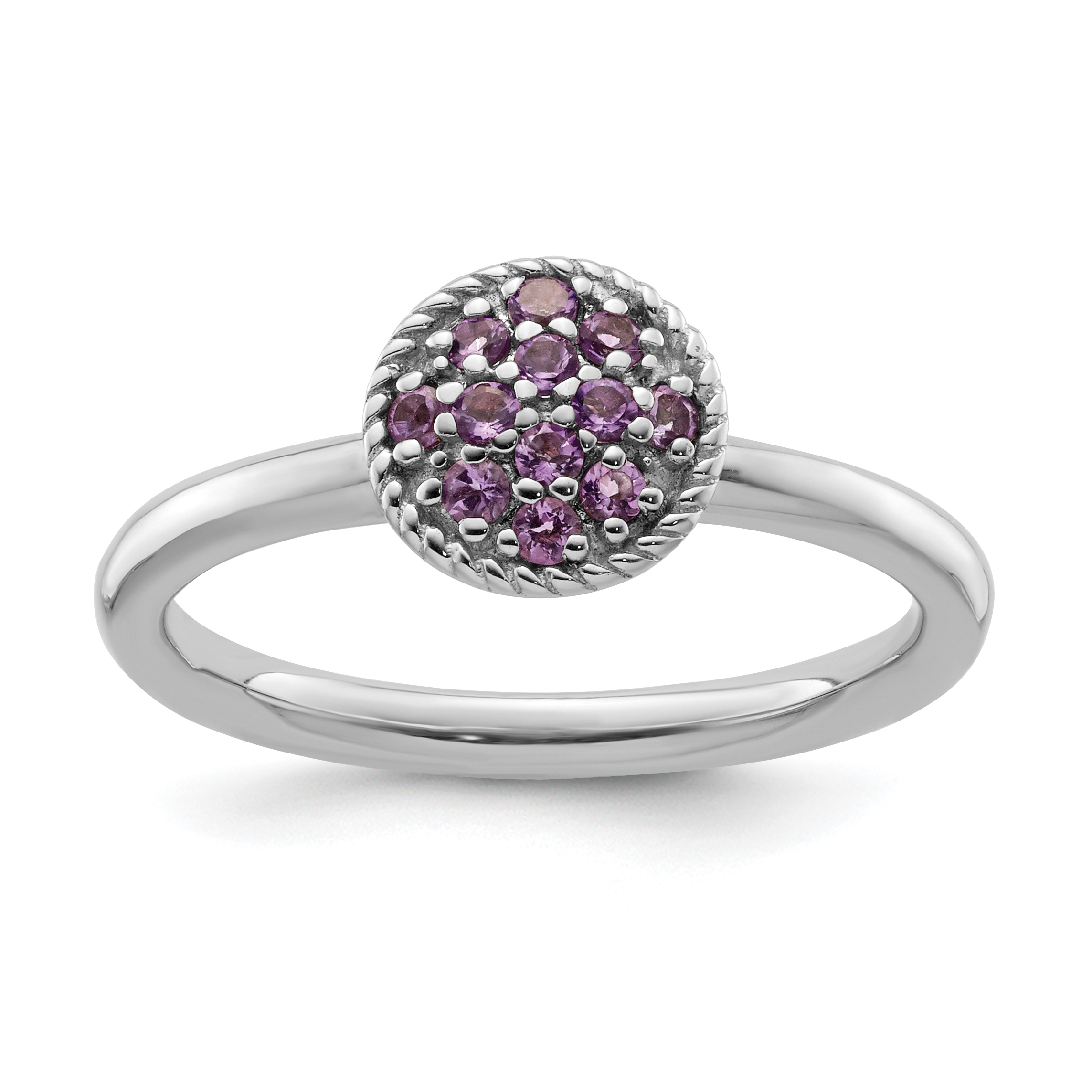 Stackable Expressions Sterling Silver Stackable Expressions Amethyst Rhodium Ring