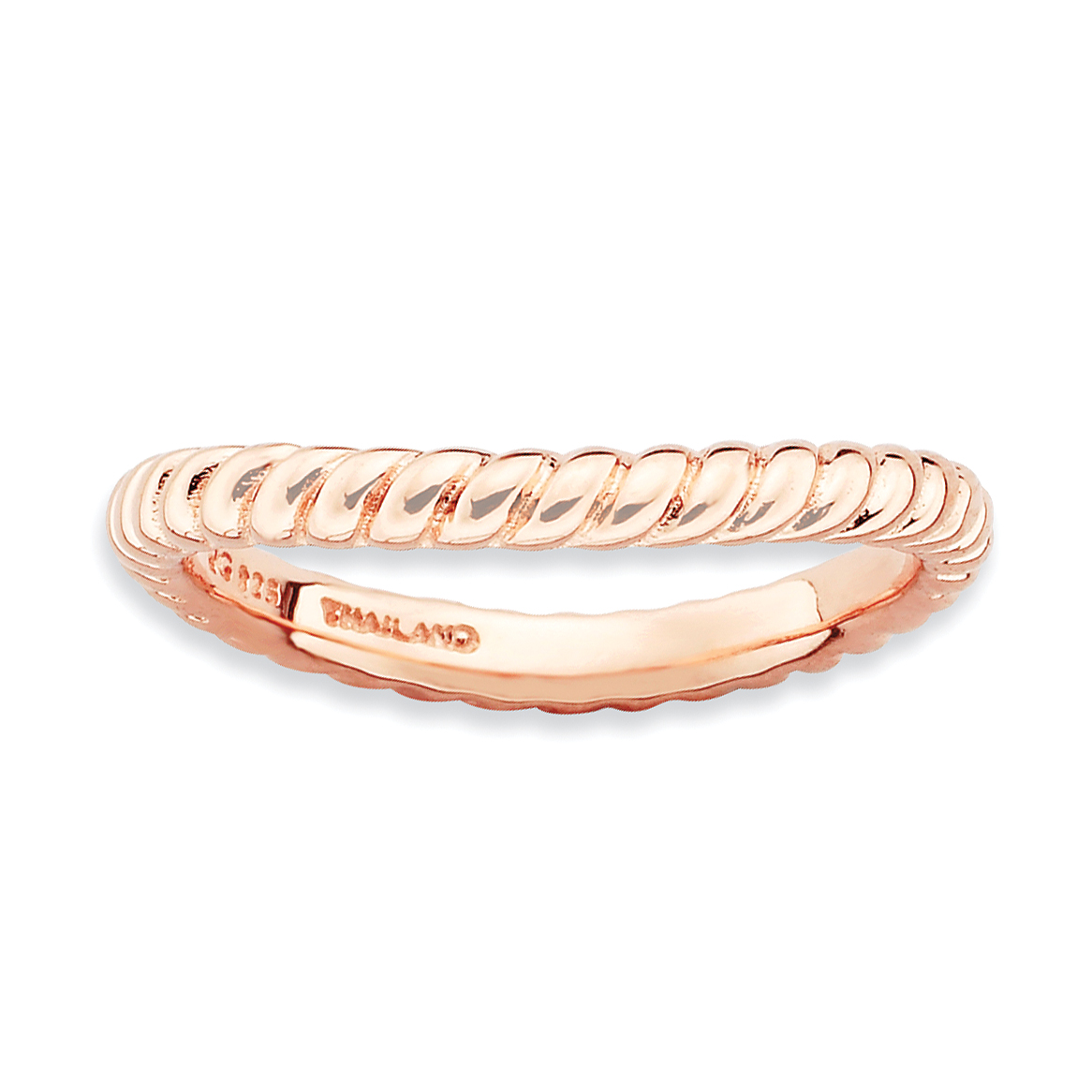 Stackable Expressions Sterling Silver Stackable Expressions Polished Pink-plate Wave Ring