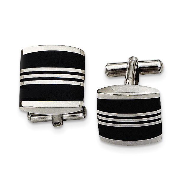 Chisel Stainless Steel Enameled Cuff Links