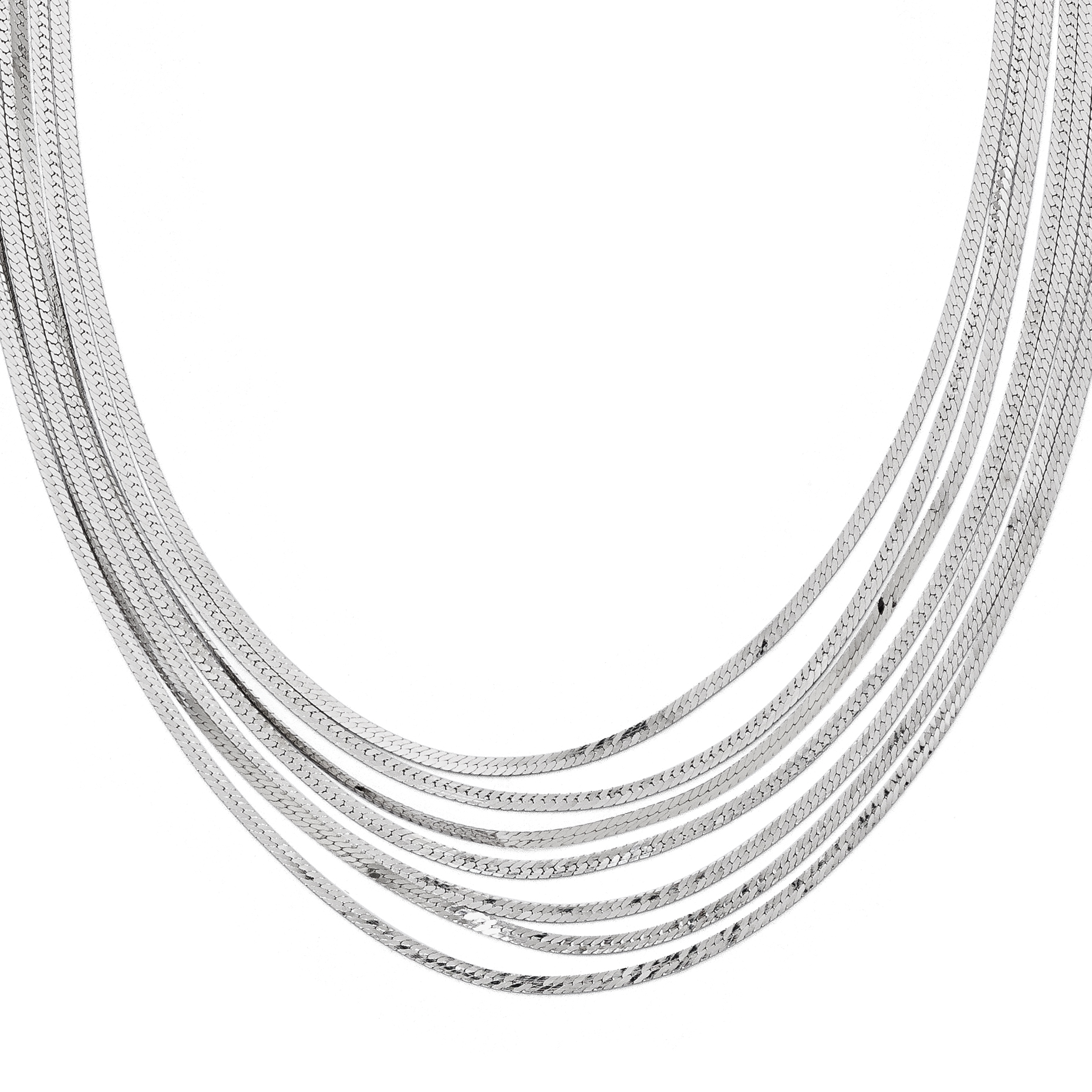 Leslie's Leslies Sterling Silver Herringbone 7 Strand Necklace