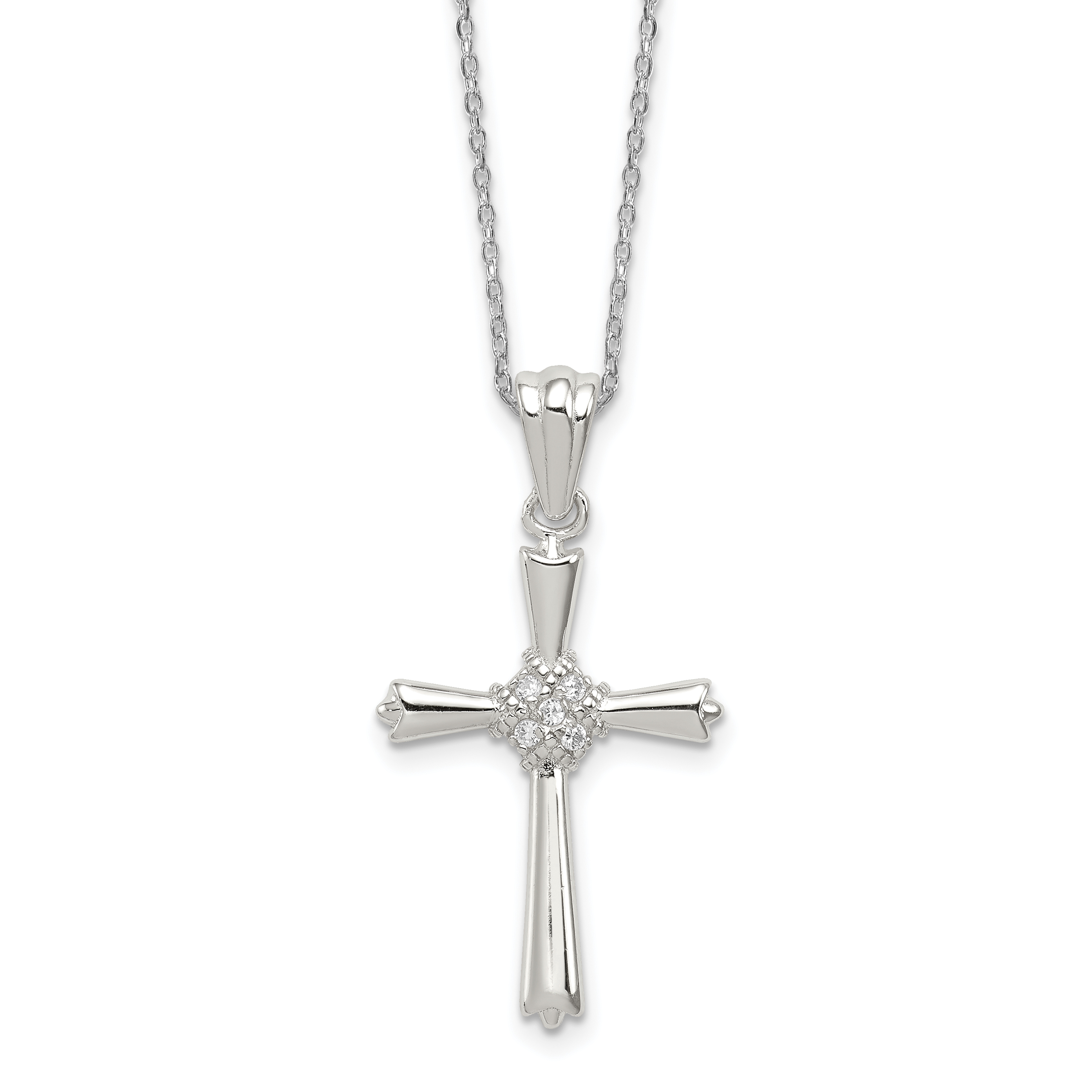 Display and Sales Kits Sterling Silver Rhodium Plated CZ Celtic Cross Pendant