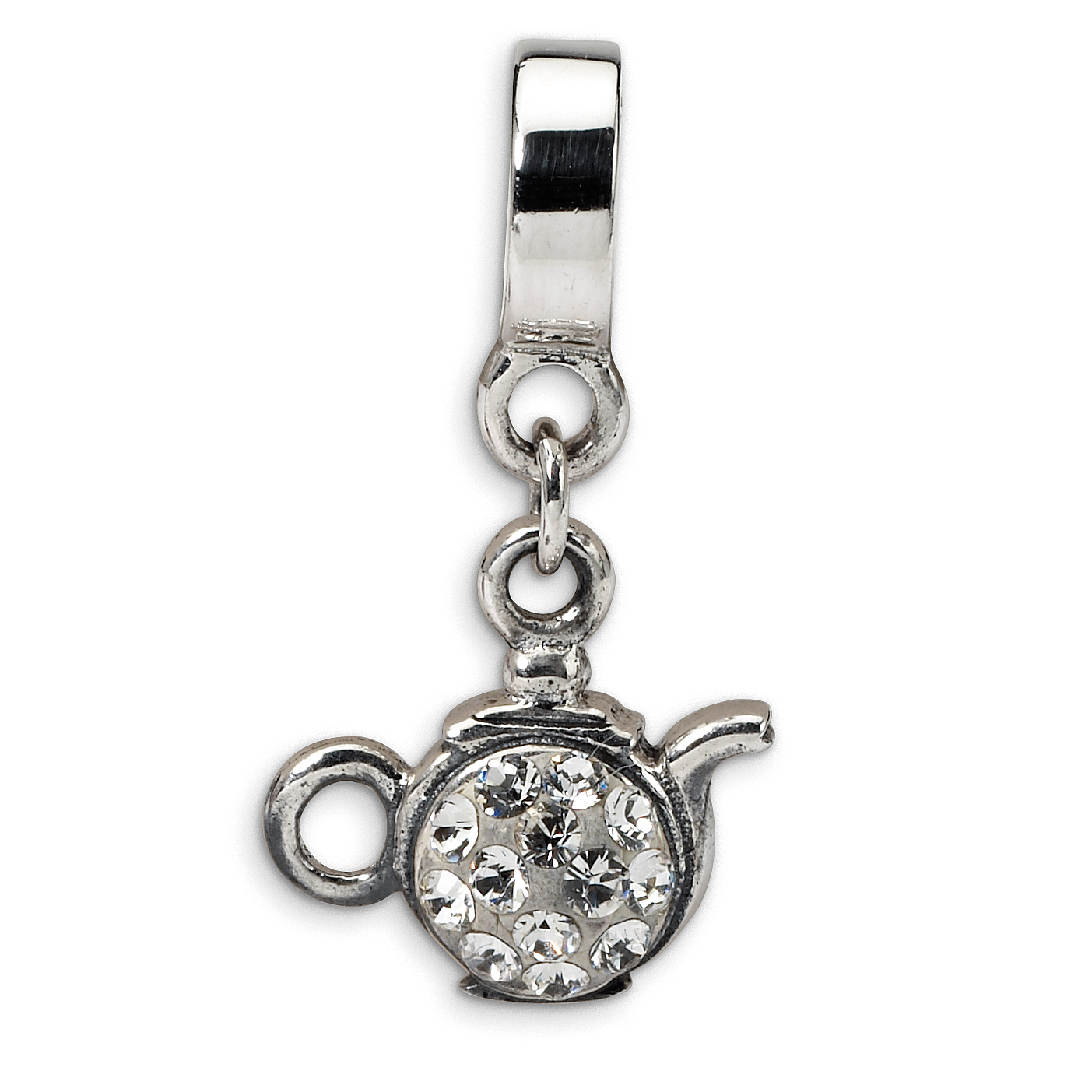 Reflection Beads Sterling Silver Reflections Clear Swarovski Elements Teapot Dangle Bead