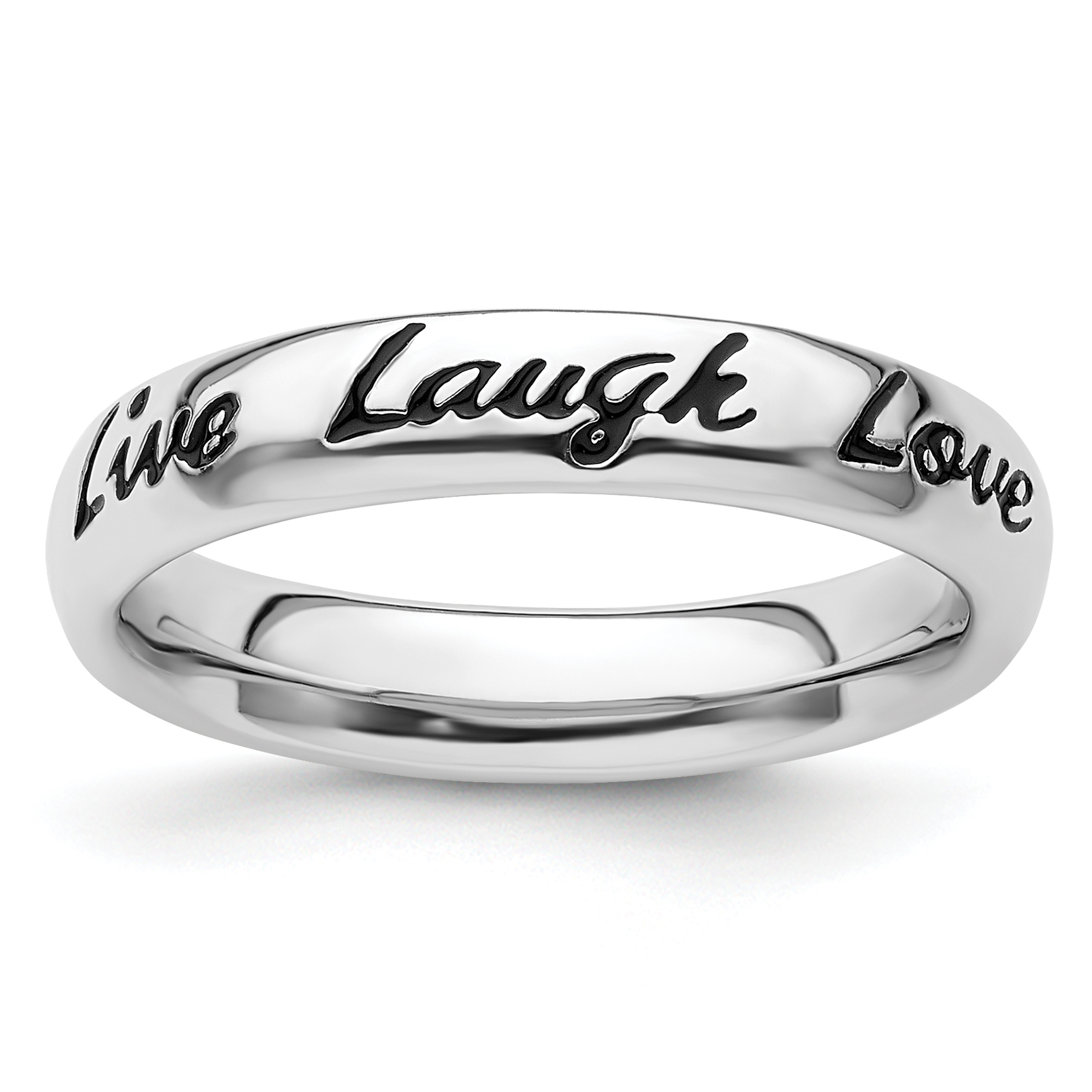 Stackable Expressions Sterling Silver Stackable Expressions Enamel Live Laugh Love Ring