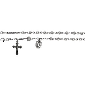 Tres Chere&Reg; Collection Sterling Silver Bead Rosary Bracelet 