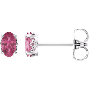Tres Chere&Reg; Collection 14kt White Pink Tourmaline Earrings