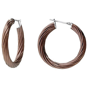 Stu Amalfi&trade; Immersion Plated Stainless Steel Twisted Hoop Earrings