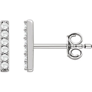 Stu Platinum 1/10 CTW Diamond Bar Earrings
