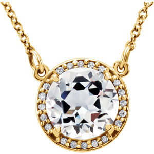 Stu 14kt Yellow White Topaz & .05 CTW Diamond 16" Necklace