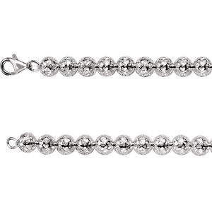 Stu Sterling Silver 8mm Hollow Bead 16" Chain