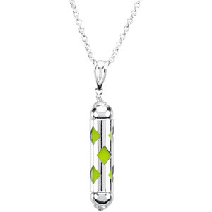 Aquarella&Reg; Collection Sterling Silver Green Youth Make it Happen Lanterns Necklace