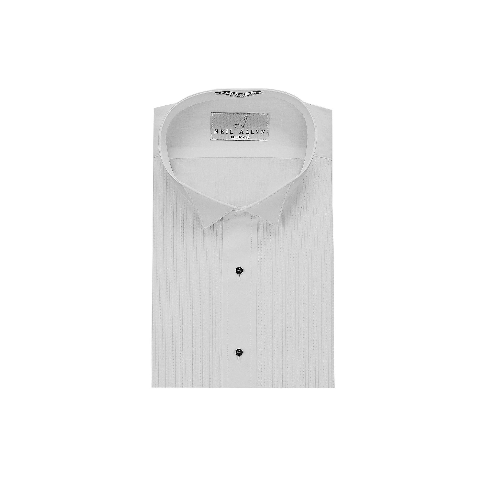 Neil Allyn Men's Wing Collar 1/8" Pleats Formal Tuxedo Shirt