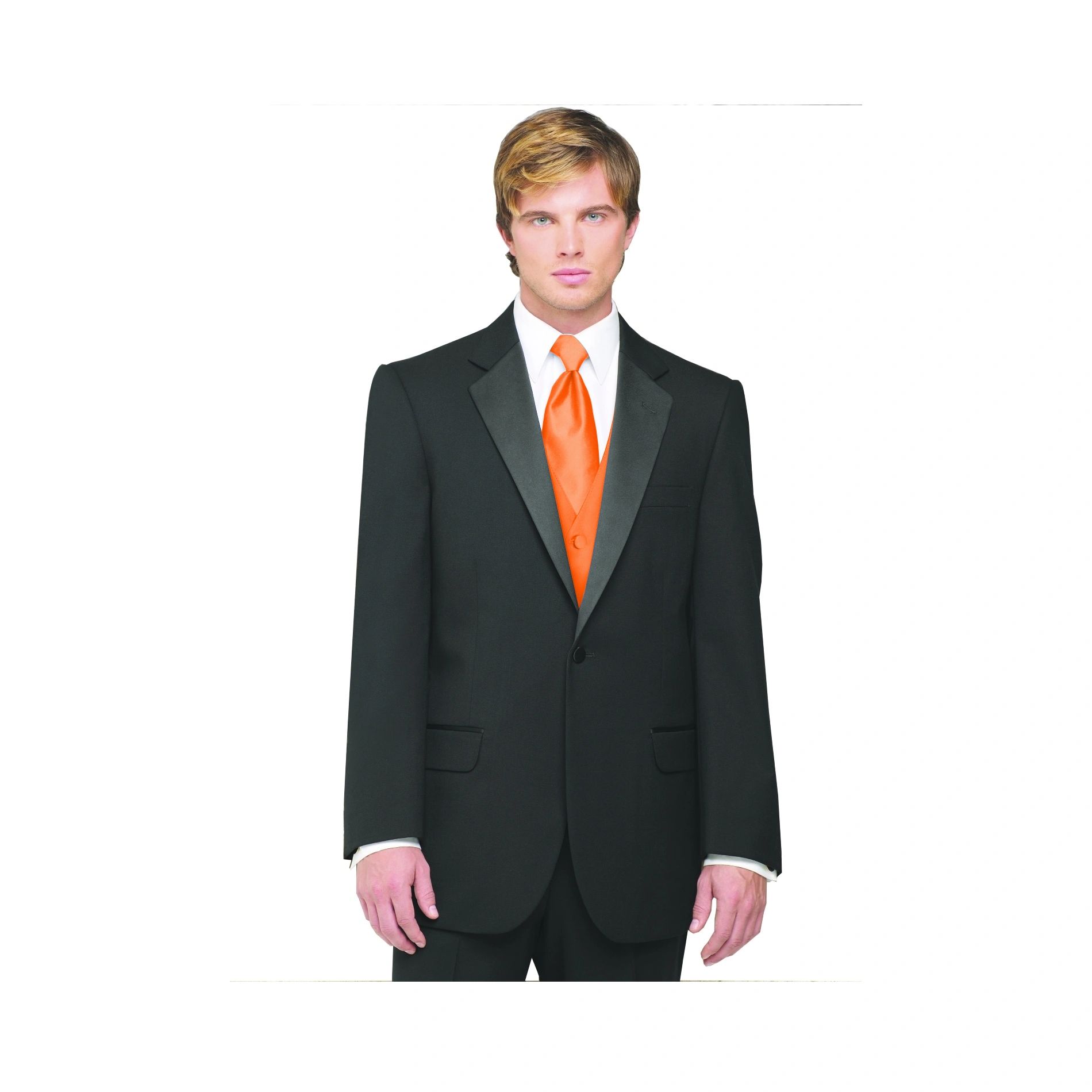 Neil Allyn 7-Piece Tuxedo with Flat Front Pants Mandarin Vest and Tie