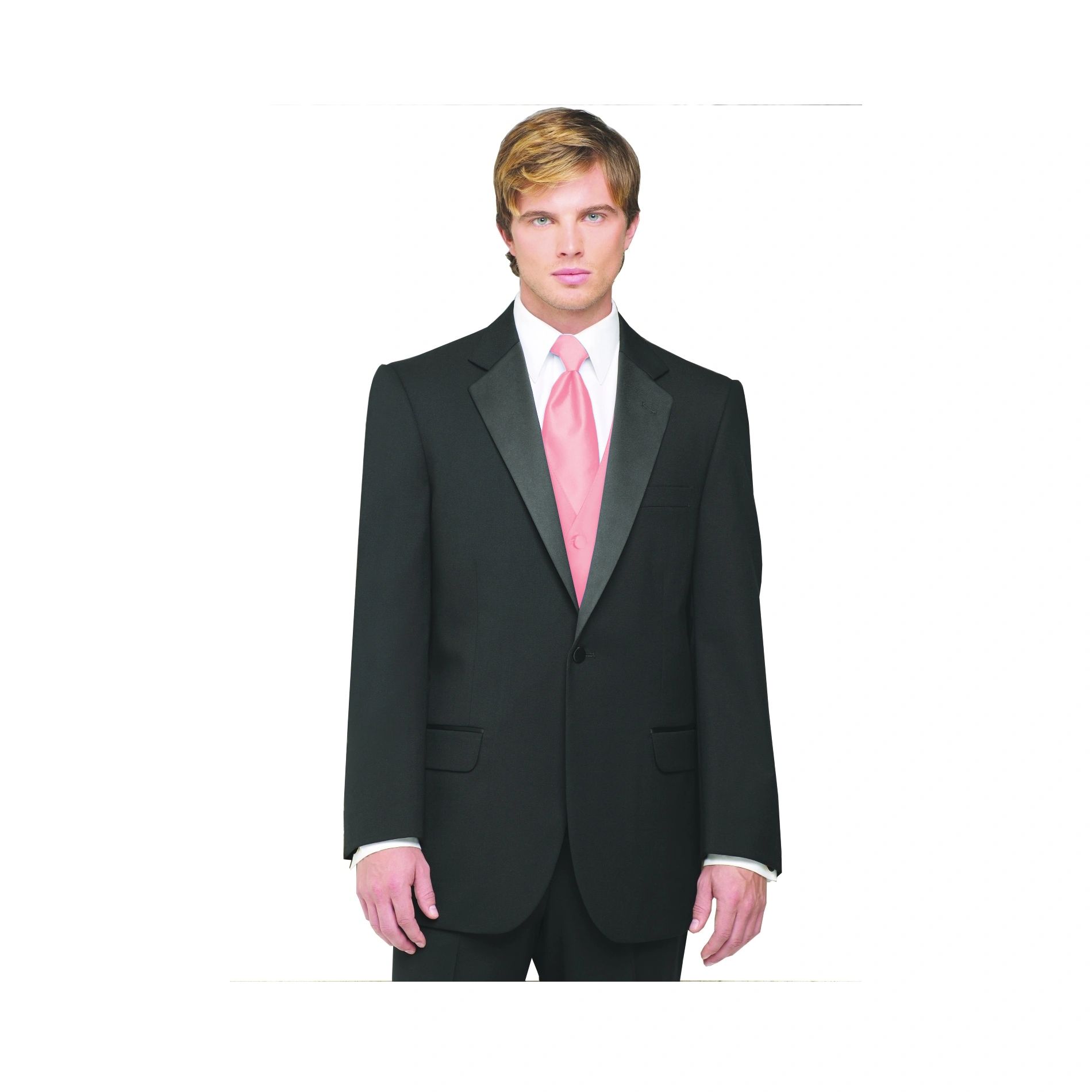 Neil Allyn 7-Piece Tuxedo with Flat Front Pants Pink Vest and Tie