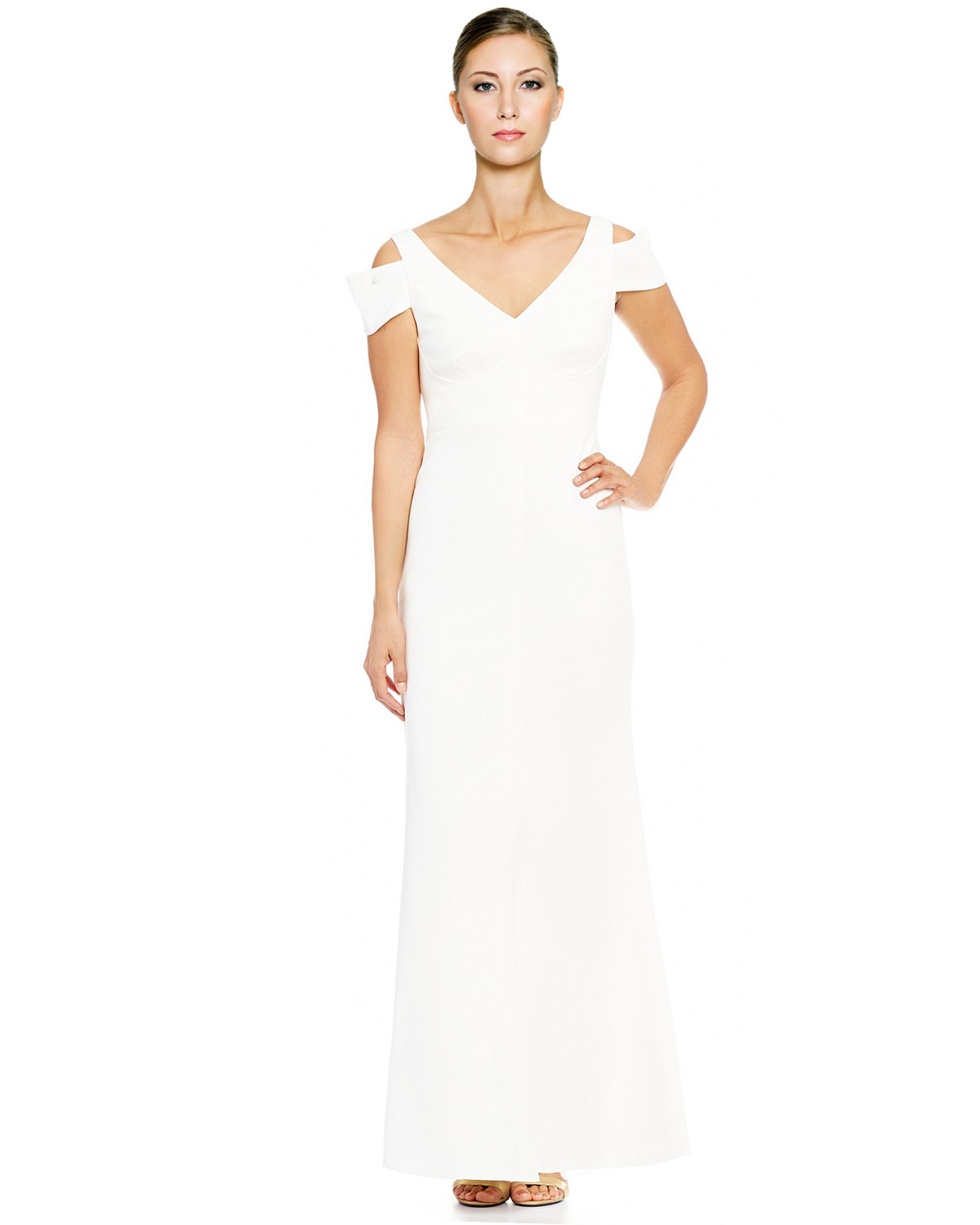 Calvin Klein Special Occasion Women S Dresses Sears Calvin Klein Crepe Cold Shoulder Gown