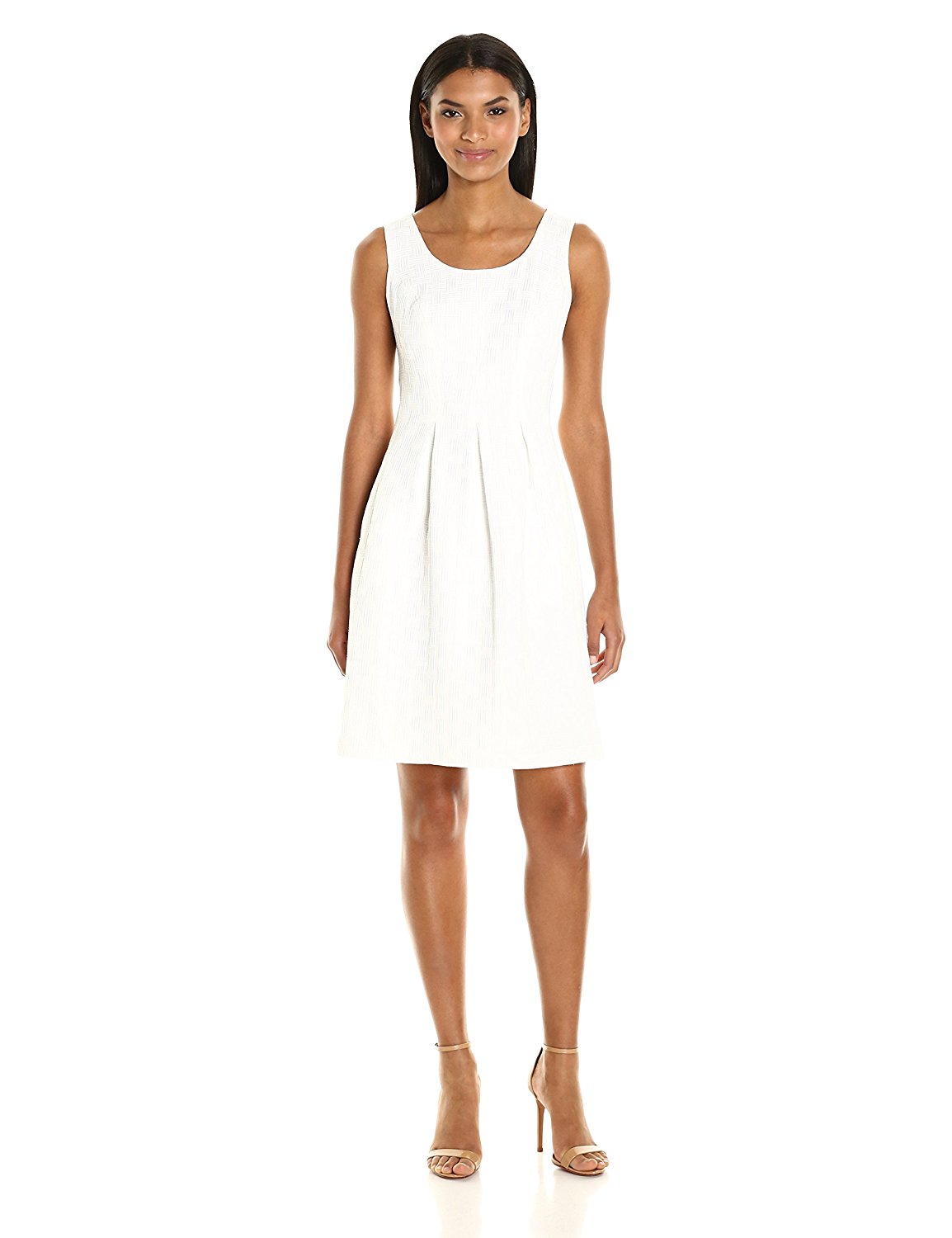 Off White Professional Women S Dresses Sears Nine West Basketweave Fit Flare Dress