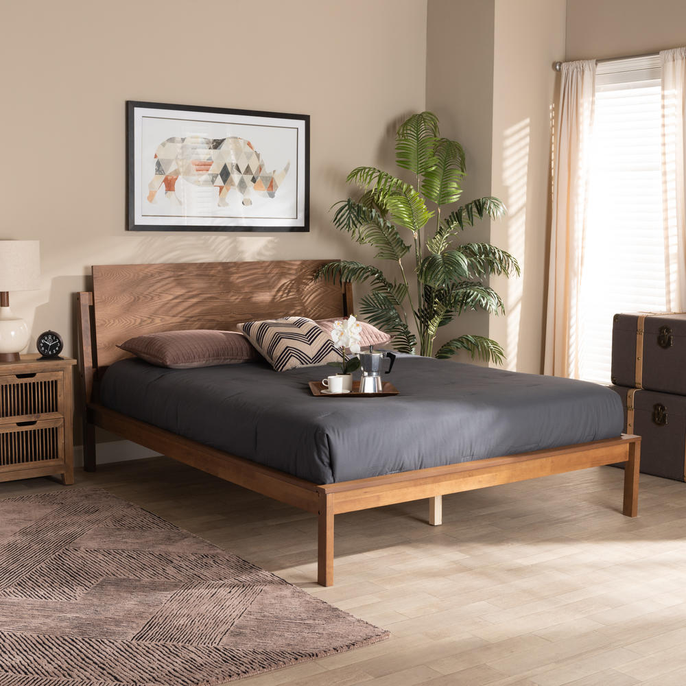 Baxton Studio Giuseppe Modern and Contemporary Walnut Brown Finished Full Size Platform Bed