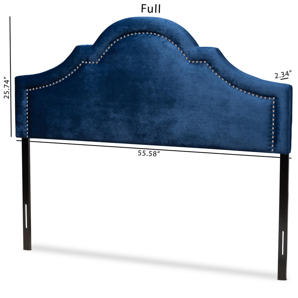 Baxton Studio Rita Modern and Contemporary Royal Blue Velvet Fabric Upholstered Queen Size Headboard