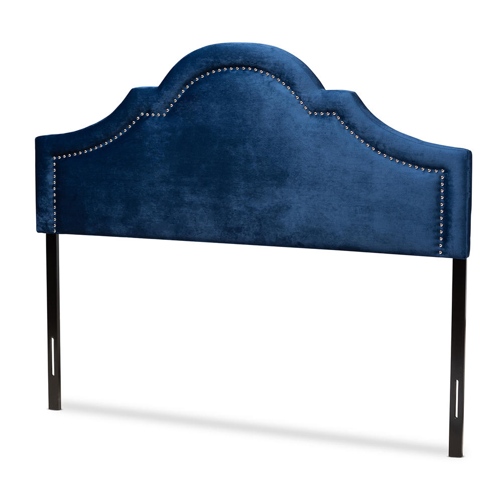 Baxton Studio Rita Modern and Contemporary Royal Blue Velvet Fabric Upholstered Queen Size Headboard