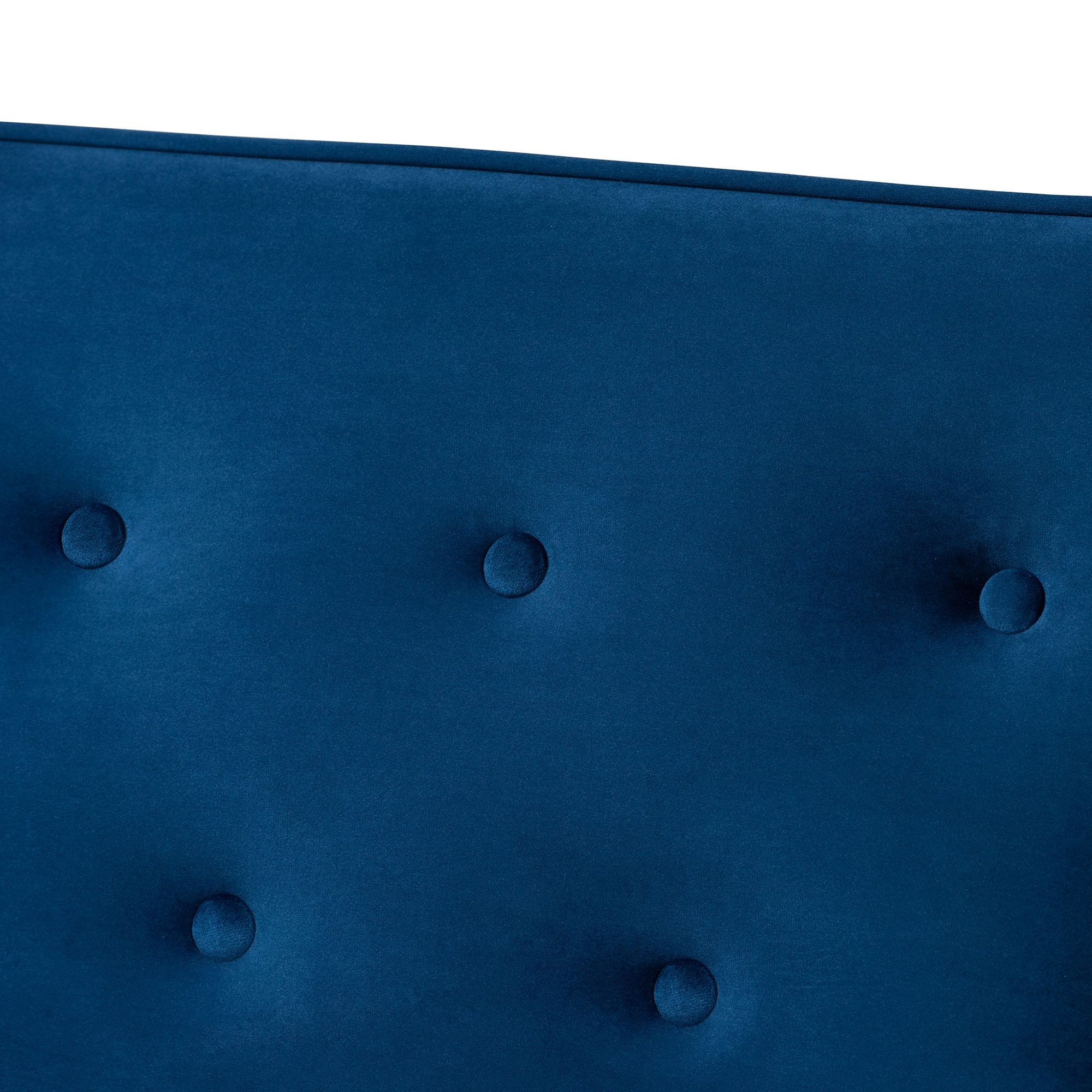 Baxton Studio Sorrento Mid-century Modern Navy Blue Velvet Fabric Upholstered Walnut Finished 3-Piece Wooden Living Room Set