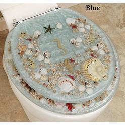 Por Bath Seashell And Seahorse Resin Toilet Seat