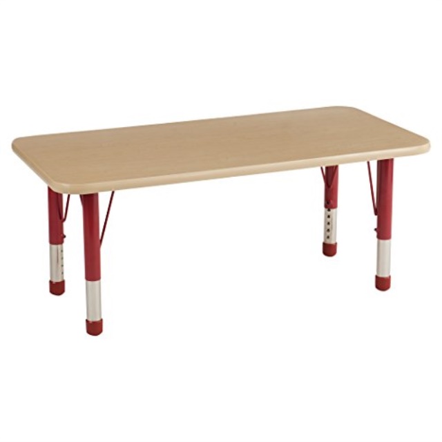 Adib005czann2 Ecr4kids 24 X 48 Rectangular Activity School Table Adib005czann2 Ecr4kids 24 X 48 Rectangular Activity School Table Chunky Legs Adjule Height 15 Inch Maple Red