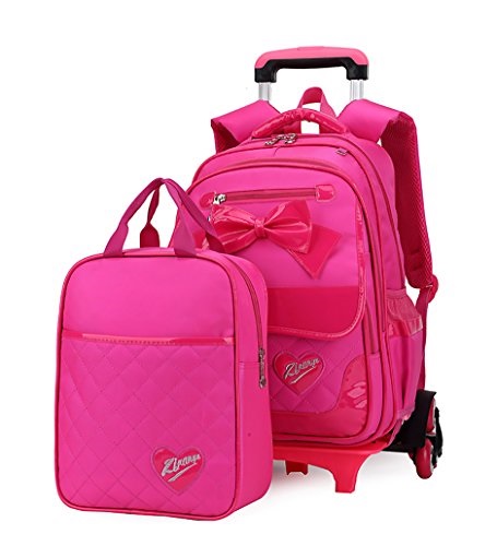 Rolling Backpacks For School Belify Meetbelify Rolling Backpacks For S School Bags Trolley Luggage With Lunch Bag Rose Red