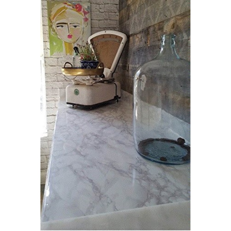 Ezfaux Decor Countertop Transformation Marble White Grey Faux Ezfaux Decor Countertop Transformation Marble White Grey Faux Film 3 W X 6 L Why Paint Just And Stick