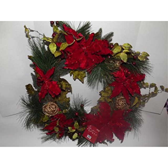hobby lobby christmas faux pine and fir greenery poinsettia wreath 26 msrp 99 - Hobby Lobby Christmas Wreaths hobby lobby christmas faux pine and fir greenery poinsettia wreath 26 msrp 99 - Hobby Lobby Christmas Wreaths