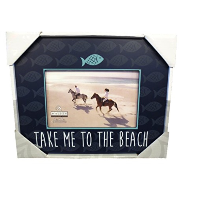 Malden International Designs Sline Silkscreened Take Me To The Malden International Designs Sline Silkscreened Take Me To The Beach Wood Picture Frame Hold 4 By 6 Inch Photo