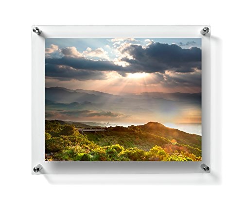 Wexel Art 15x18 Inch Double Panel Clear Acrylic Floating Frame With Wexel Art 15x18 Inch Double Panel Clear Acrylic Floating Frame With Silver Hardware For Up To 11x14 And Photos