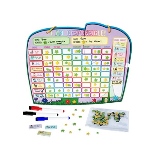 Yoyoboko C Reward Chart For Multiple Kids With Magnetic Backing Yoyoboko C Reward Chart For Multiple Kids With Magnetic Backing 3 Dry Erase Markers And Storage Bag Ele Fun Responsibility Star Ch