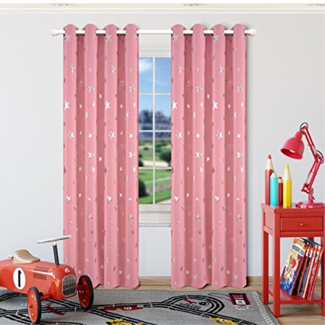 Kotile S Bedroom Curtain For Starry Night Le Blackout Kotile S Bedroom Curtain For Starry Night Le Blackout Curtains 2 Panels Grommet Top Silver Star Print D