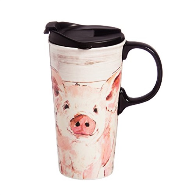 Cypress Home Travel Mugs With Free Shipping Sears Cypress Home Pretty Pink Pig 17 Oz Boxed Ceramic Perfect Travel Coffee Mug Or Tea Cup