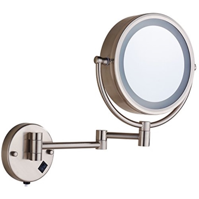 10x Makeup Mirror Lighted Hardwired Cavoli Makeup Mirror With Led Lighted Wall Mounted 10x Magnification 13 Extension Arm