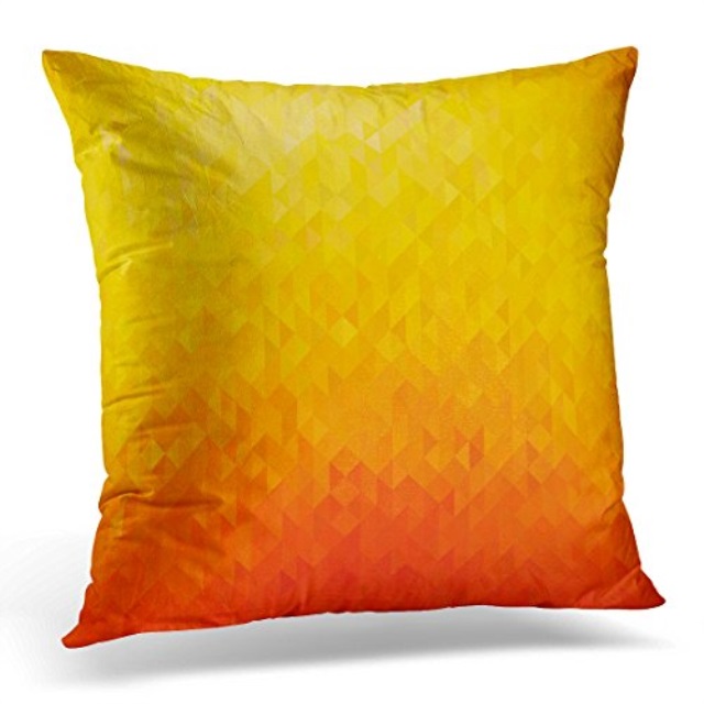 Vanmi Throw Pillow Cover Yellow Modern Abstract Orange Color