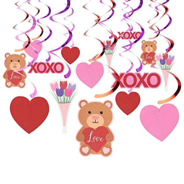 Blue Panda Valentine S Day Decorations 30count Hanging