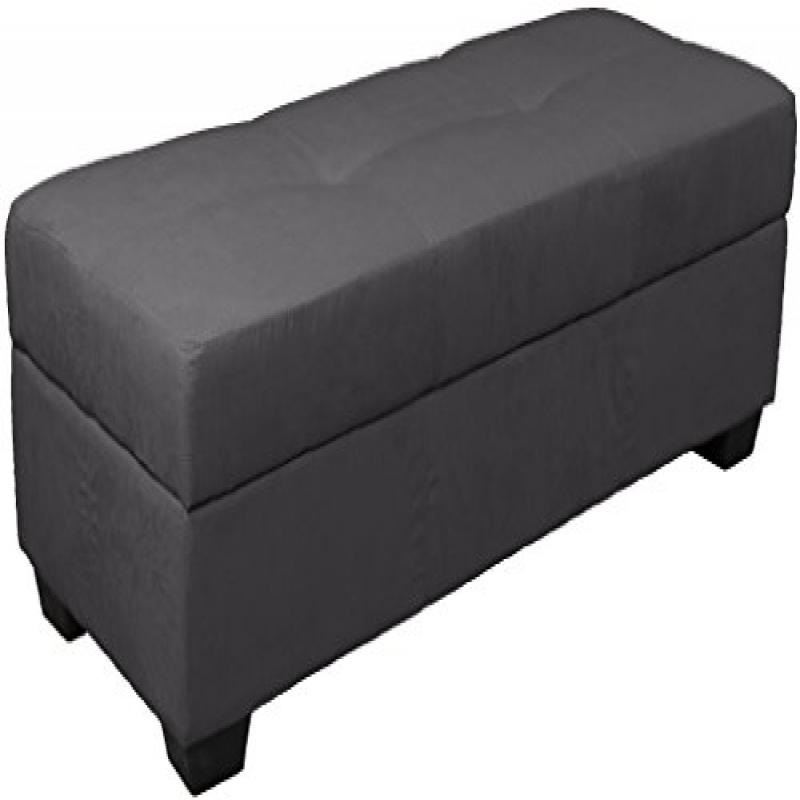 Epic Furnishings Microfiber Upholstered Tufted Padded Hinged Storage Epic Furnishings Microfiber Upholstered Tufted Padded Hinged Storage Ottoman Bench 48 By 19 18 Inch Suede Slate Grey