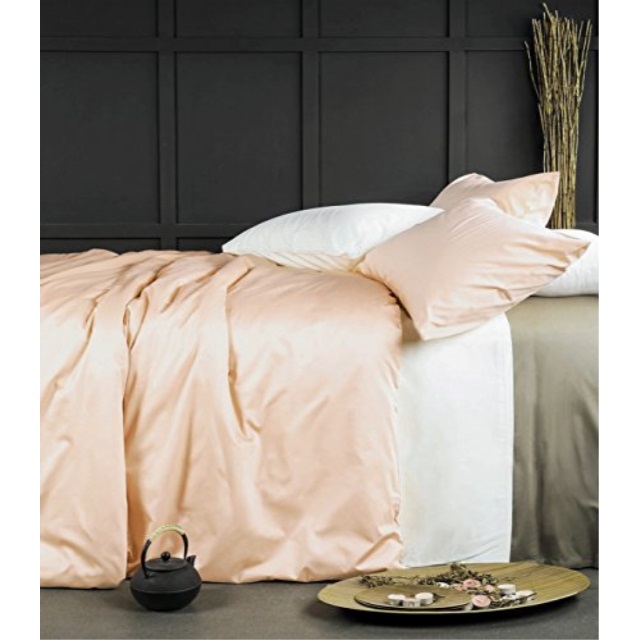 Eikei Rose Gold Duvet Cover Luxury Bedding Set High Thread Count Eikei Rose Gold Duvet Cover Luxury Bedding Set High Thread Count Egyptian Cotton Sa Silky Soft Blush Pale Pink Solid Colored Queen