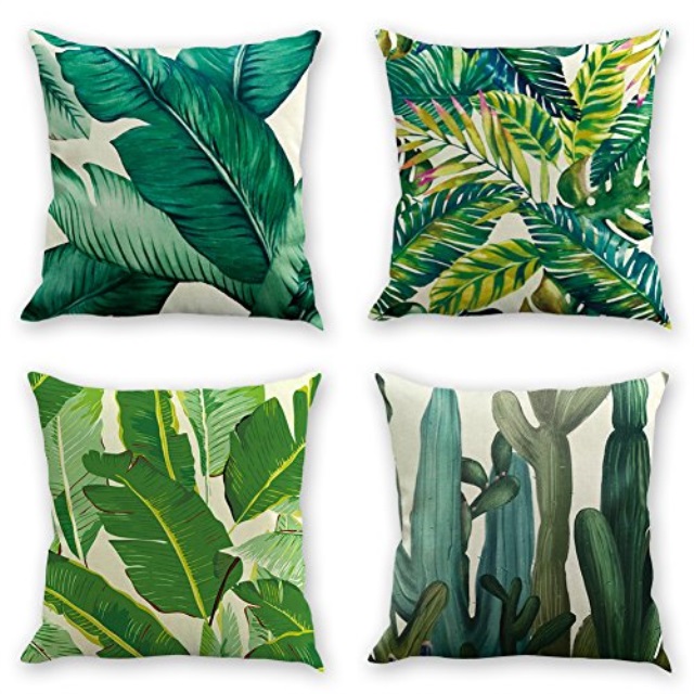 Ifaner Throw Pillow Covers Natural Pattern Decorative Pillowcases Ifaner Throw Pillow Covers Natural Pattern Decorative Pillowcases 18x18inch 4 Pieces Set Cases Home Car Leaf