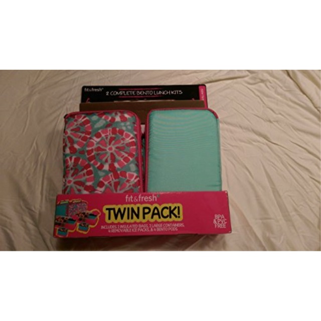 Fit Fresh Lunch Bag And Fit Fresh And Twin Pack Bento Box Lunch Kit With Reusable Bpa Free