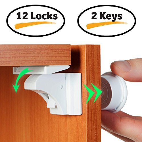 Baby Trust Adib01n2b1160 Magnetic Cabinet Locks Child Safety 12 Baby Trust Adib01n2b1160 Magnetic Cabinet Locks Child Safety 12 Latches And 2 Keys Ideal For Proofing Cabinets Drawers In Kitchen No Dri