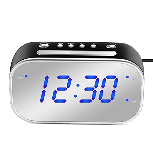 Moko Moko Mirror Alarm Clock Large 1 4 Led Display Table
