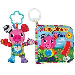 Photo 1 of Olly Oinker Gift Set, Baby's Cute Companion with Chewable Ribbons, Bright Colors, and a Textured Teether